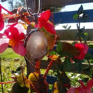 Crystal and silver pendant